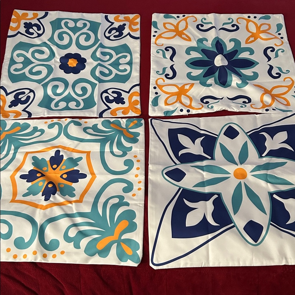 Colorful Decorative Tile Pattern pillow covers